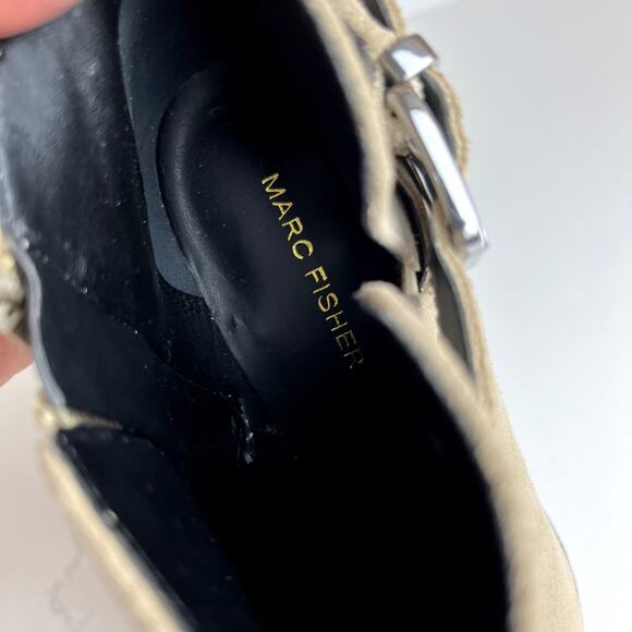 Marc Fisher Ireene Tan Suede Leather Strappy Buckle Bootie Pointed Toe Womens 7 - Picture 10 of 11